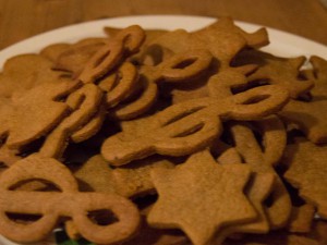 Gingerbread cookies on plate