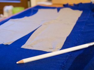 Creative October update - cutting out blue dress